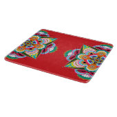 Tijger Dragon Mandala Glass Cutting Board 7.5 x 6. Snijplank (Hoek)