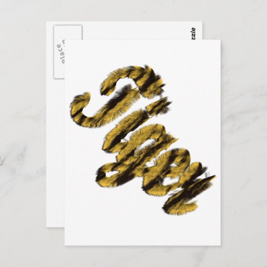 Tijger - drijvende tekst briefkaart (Voorkant / Achterkant)