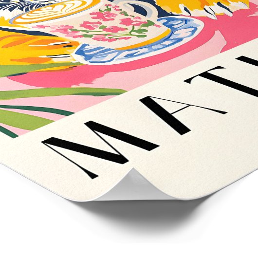 Tijger Drink Koffie, Henri Matisse Print, Roze K Poster (Hoek)