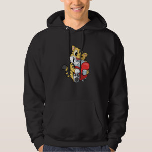 Tijger drukt een hart uit liefde hoodie