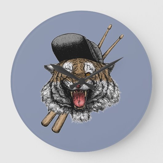 Tijger Drummer Grote Klok (Voorkant)