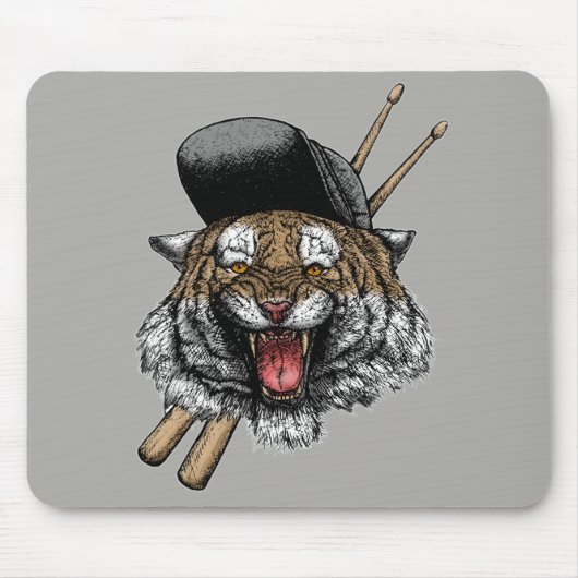 Tijger Drummer Muismat (Voorkant)
