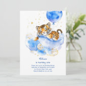 Tijger eerste verjaardag uitnodiging (Staand voorkant)