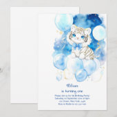 Tijger eerste verjaardag uitnodiging (Voorkant / Achterkant)