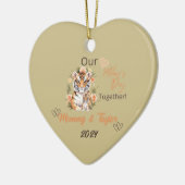 Tijger en baby Onze Eerste Moederdag Samen Keramisch Ornament (Links)