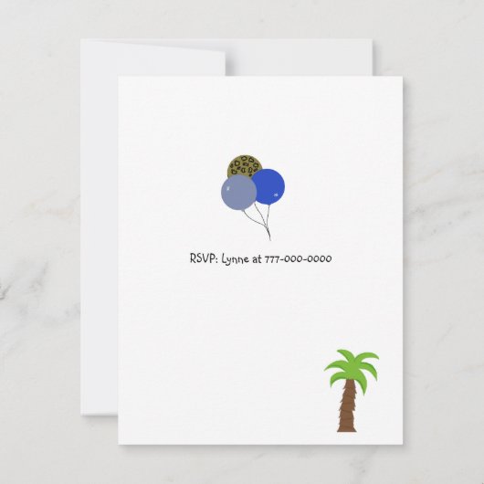 Tijger en Beer Oerwoud Thema Verjaardagsuitnodigin Kaart (Achterkant)