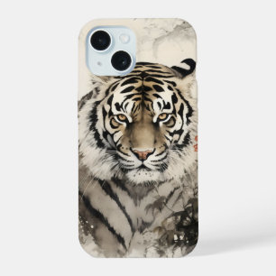Tijger en bloemen iPhone 15 case
