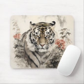 Tijger en Bloemen Muismat (Met muis)