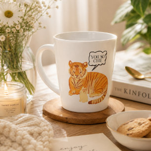 Tijger en Bunny Vriendschap – Mooie Dieren Illustr Latte Mok