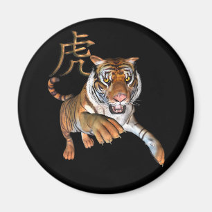 Tijger en Chinees symbool Fridge Magnet
