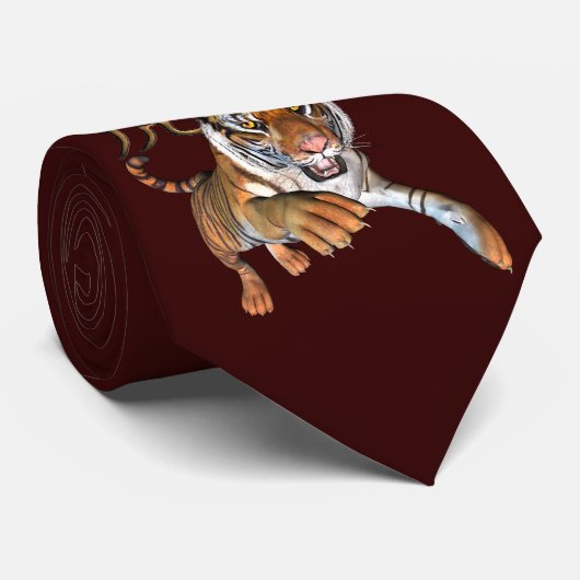 Tijger en Chinees symbool Stropdas (Opgerold)