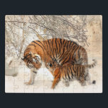 Tijger en cub puzzel<br><div class="desc">Draaiingtijgers in de sneeuw</div>