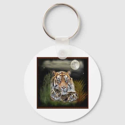 Tijger en cubs sleutelhanger (Voorkant)