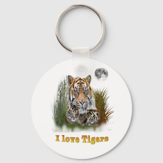 Tijger en cubs sleutelhanger (Voorkant)