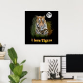 Tijger- en cubuskunst poster (Thuiskantoor)