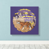 Tijger en draak canvas afdruk (Insitu (Houten vloer))