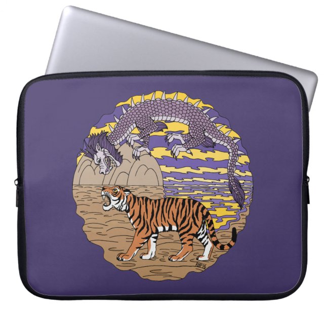 Tijger en draak laptop sleeve (Voorkant)