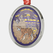 Tijger en draak metalen ornament (Links)