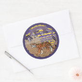 Tijger en draak ronde sticker (Envelop)