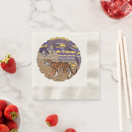 Tijger en draak servet (Insitu)