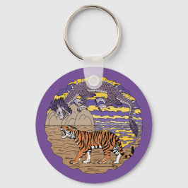 Tijger en draak sleutelhanger