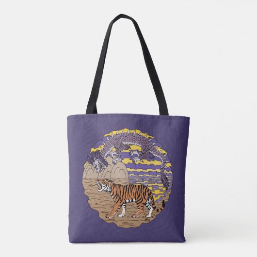 Tijger en draak tote bag (Achterkant)
