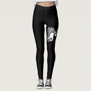 Tijger en draak, Yin Yang, Modern zwart-wit Leggings