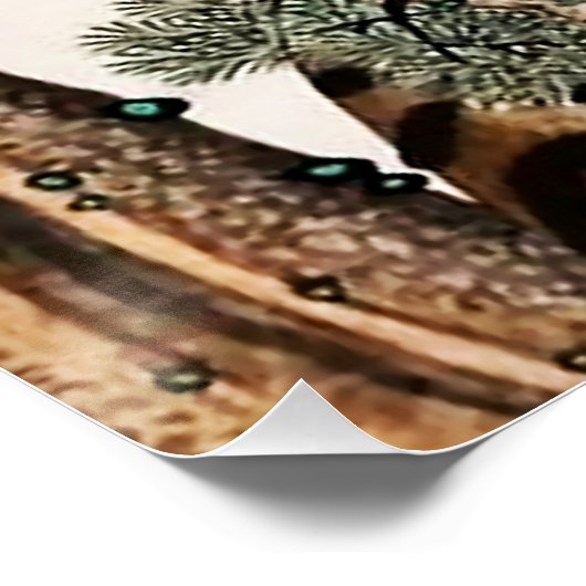 Tijger en Ekster Minhwa onder de Pijnboom Perfect Poster (Hoek)