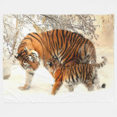 TIJGER en haar WELP Fleece Deken (Voorkant (Horizontaal))