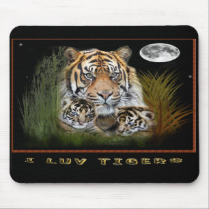 Tijger en kubs mousepad muismat