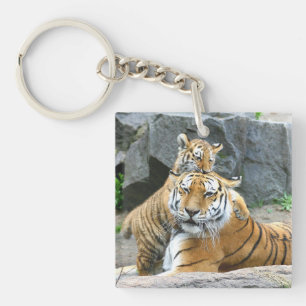 Tijger en kubusliefde sleutelhanger