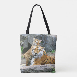 Tijger en kubusliefde tote bag