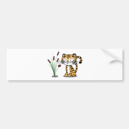 Tijger en ladybug bumpersticker (Voorkant)