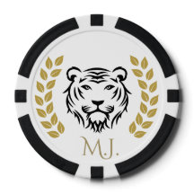 Tijger en laurier zwart en goud