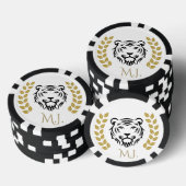 Tijger en laurier zwart en goud poker chips (Opstapeling)