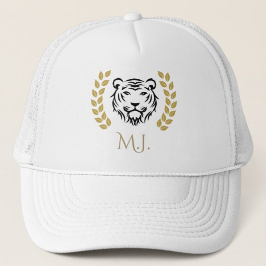 Tijger en lauweren  trucker pet (Voorkant)