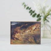 Tijger en lion briefkaart (Staand voorkant)