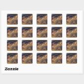 Tijger en lion vierkante sticker (Vel)