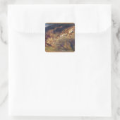 Tijger en lion vierkante sticker (Tas)