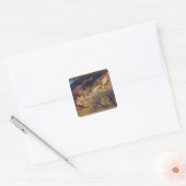 Tijger en lion vierkante sticker (Envelop)