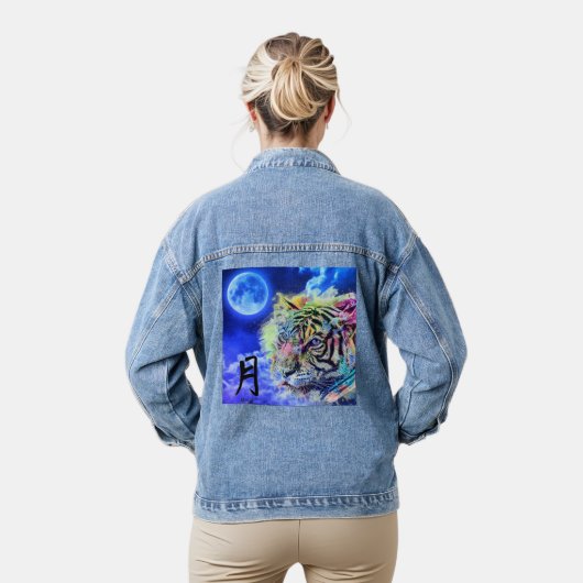 TIJGER EN MAAN JEAN JAS VOOR VROUWEN DENIM JACKET (Model)