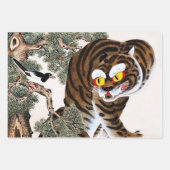 Tijger en Magpie Minhwa onder Pine Tree Inpakpapier Vel (Voorkant 2)
