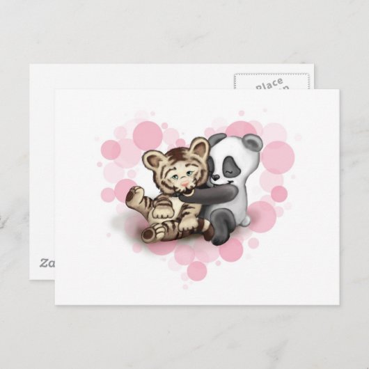 Tijger en Panda Briefkaart (Voorkant / Achterkant)