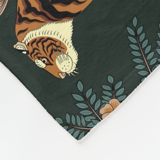  tijger en pauw fleece deken (Hoek)