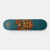 Tijger en Rozen met monogram Persoonlijk Skateboard (Horizontaal)