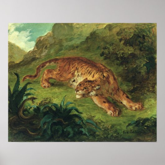 Tijger en slang, 1858 poster (Voorkant)