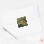 Tijger en slang, 1858 vierkante sticker (Envelop)