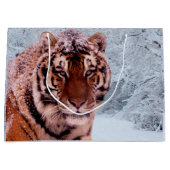 Tijger en sneeuw large cadeautasje (Voorkant)