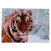 Tijger en sneeuw large cadeautasje (Achterkant)