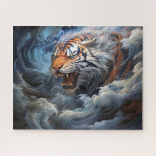 Tijger en Storm Surreal Fantasy Kunst Legpuzzel